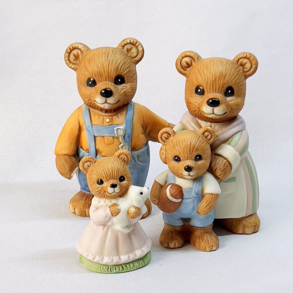 Lot 9 Homco Porcelain Family Bears Vintage Mama Papa 1406 1413 1444 1450 1462 - Picture 3 of 12